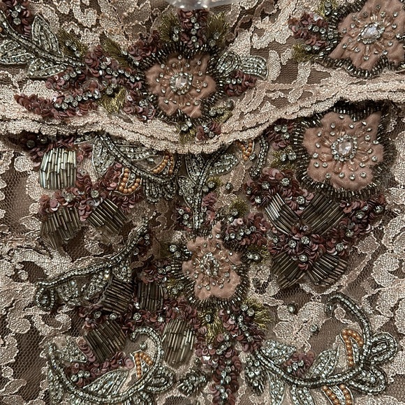 Stunning custom beaded blush colored gown - Picture 5 of 9